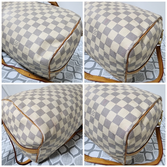 Louis Vuitton Speedy Bandouliere 35 Damier Azur Shoulder Bag Beige/Cream - Picture 13 of 15